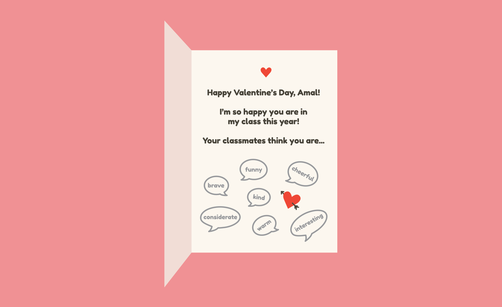 Illustration of a valentine card