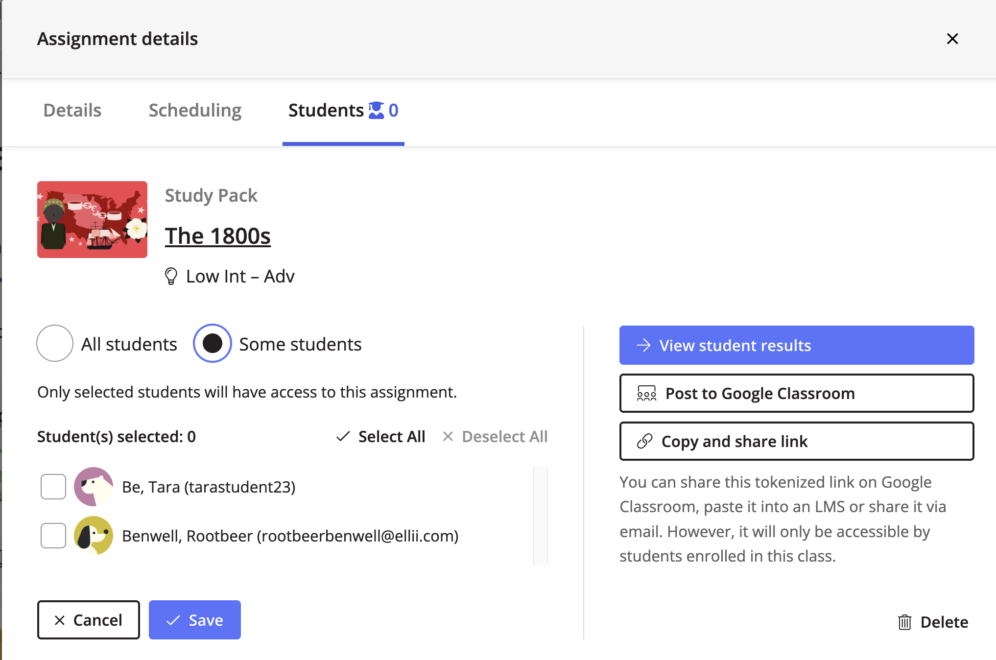 individual assignments on Ellii