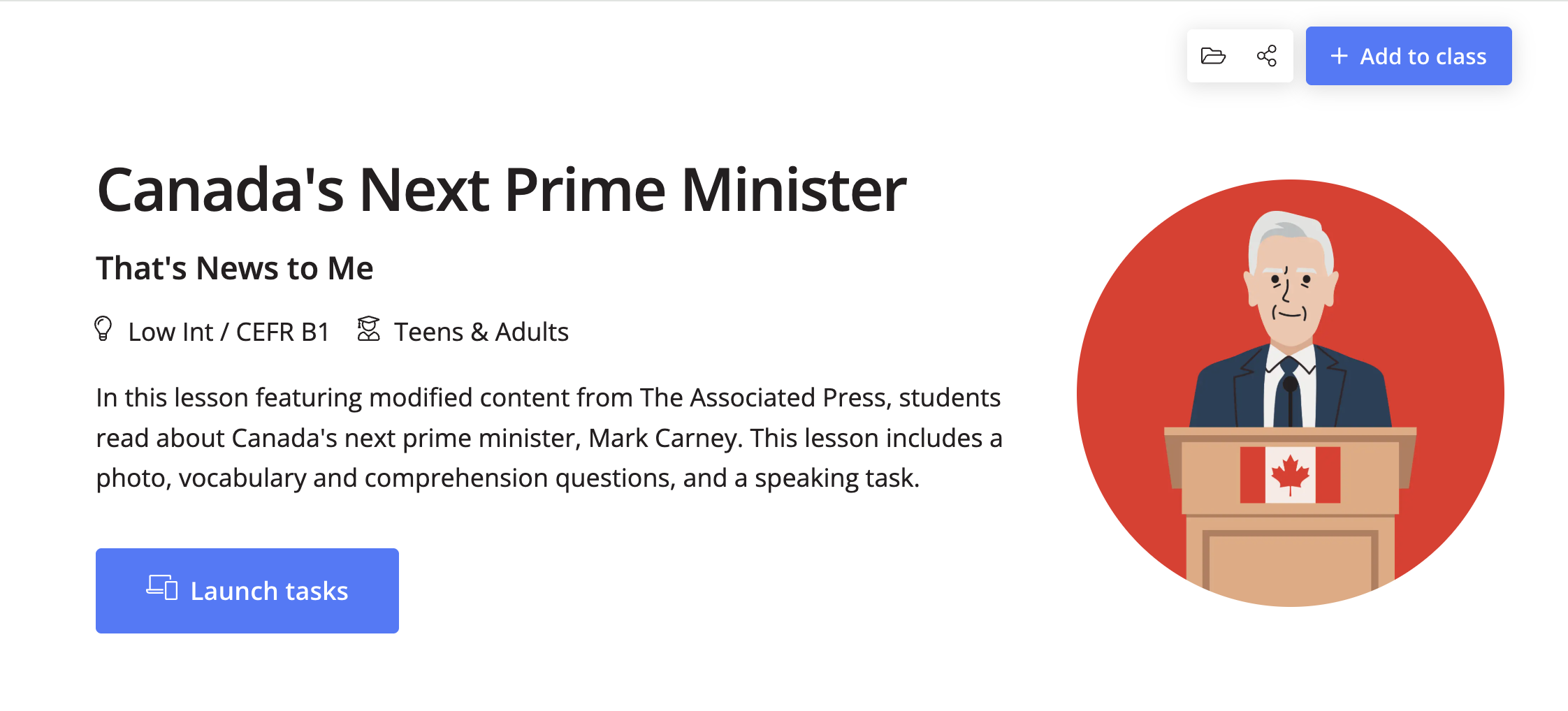 That's News to Me lessons including Canada's New Prime Minister