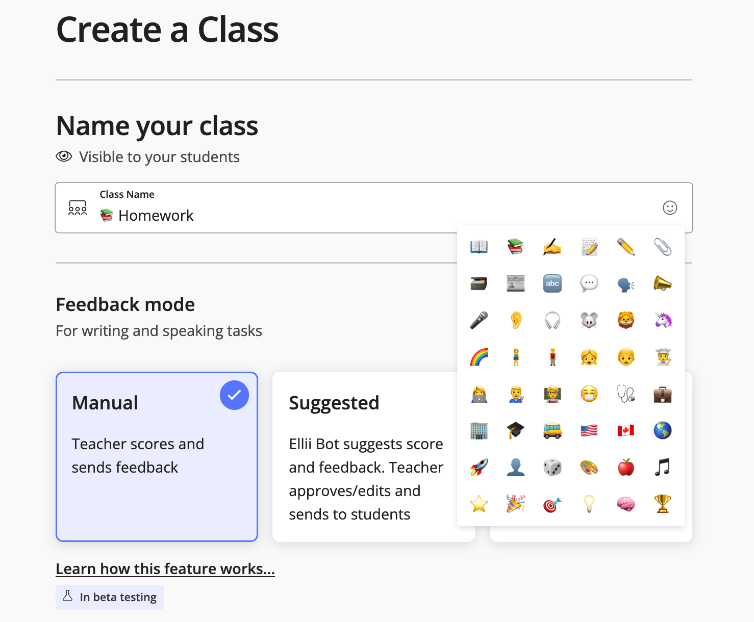 emoji in class name on Ellii