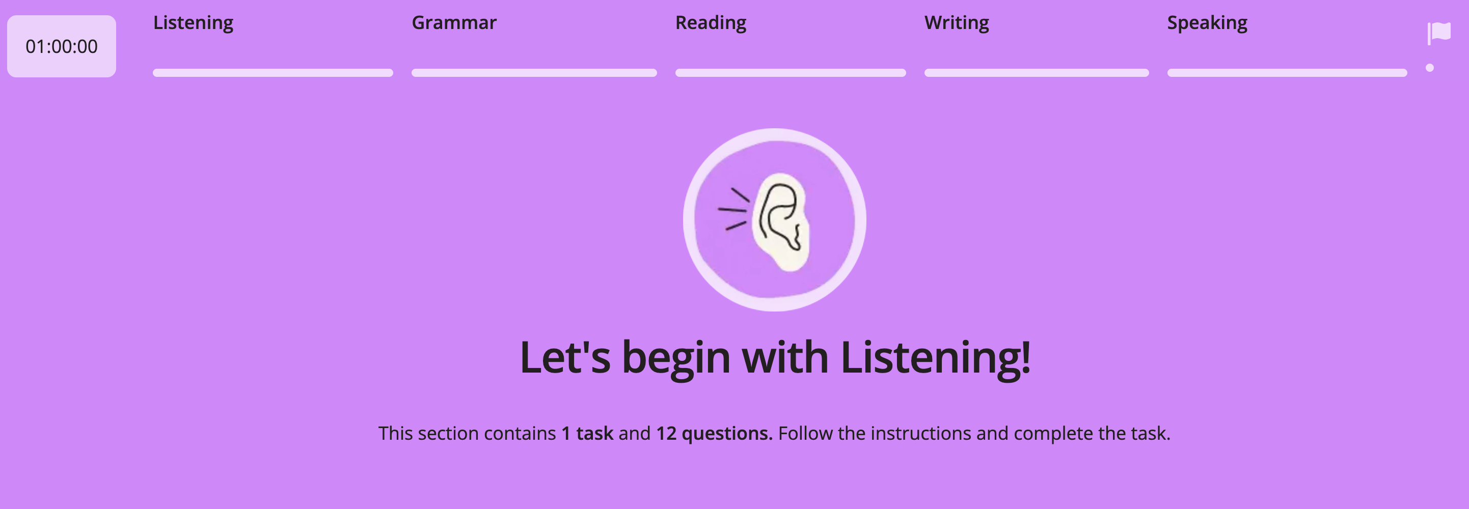 Ellii Placement Test with speaking and writing